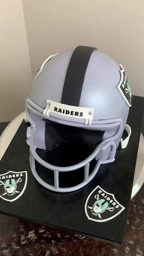Delicious Raiders Football Helmet Cake Creation