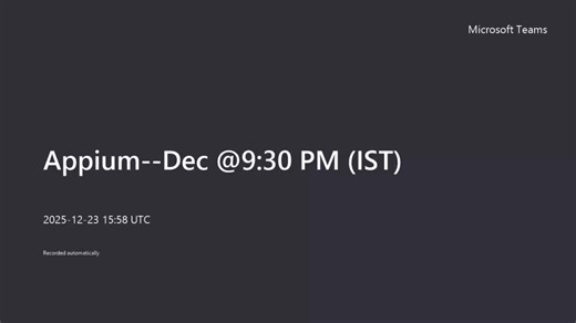 Master mobile automation with Appium and Java: from setup to advanced testing techniques, including CI/CD integration for real-world projects – Live Sessions Day 1 recording. 📢 Enrollments Open! 📅 Regular Sessions Start: 24th December 🕘 Timings: 🇮🇳 India: 9:30 PM – 10:30 PM IST 🇺🇸 USA: 11:00 AM – 12:00 AM EST 🇬🇧 UK: 4:00 PM – 5:00 PM BST 💰 Course Fee: ₹6,900 / $89 📘 Course details: https://www.ishatrainingsolutions.org/courses/mobile-automation-with-appium/ 📞 Contact us: 91-90529 037