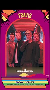 We’re so excited to be coming back to Mexico and playing one of our favourite festivals Festival Corona Capital! We'll be playing on Saturday 16th November 🇲🇽🎶 Grab your tickets now! https://www.ticketmaster.com.mx/artist/1608797 | Travis