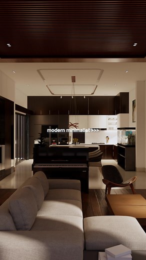 A & N House — 3D Video Design Modern minimalist house interior design #fyp #interior #kitchenset
