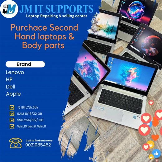 Hp second hand laptop / Second hand laptop delear in Pune / JM IT...