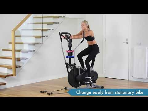 Powertrain 5-in-1 Elliptical Cross Trainer Bike with Dumbbells