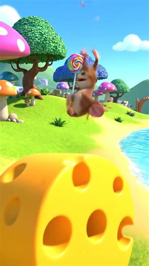 “Brown Mouse Rolls in Giant Cheese! 🧀 | Funny Cartoon Short”