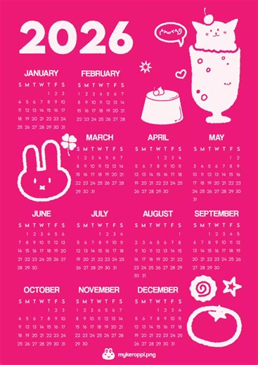 2026 A3 Calendar: Cute & Aesthetic Designs