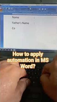 How to apply automation in MS Word? #Msword #automation