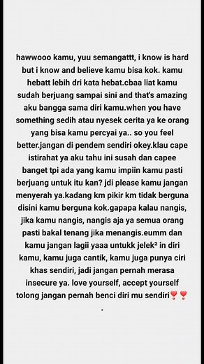 Long Text Penyemangat untuk Teman dan Pacar