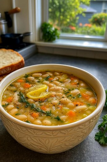 Really Good White Bean Soup This hearty white bean soup from deesviral is the ultimate cozy meal — thick, creamy, and deeply flavorful. It’s made with dried white beans, fresh herbs, braised garlic, and a secret ingredient: miso paste! Perfect for cold nights with a hunk of crusty bread. Ingredients: • 1 pound dried white beans (such as cannellini or navy beans), soaked overnight • 2 tablespoons olive oil • 1 large onion, finely chopped • 2 carrots, diced • 2 celery stalks, diced | Recipes By De