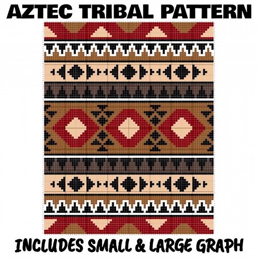 Aztec Tribal Pattern C2C & Tapestry Crochet Pattern & Chart by Magic Yarn Pixels