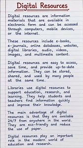 Digital Resources | Library Science | Homework Help