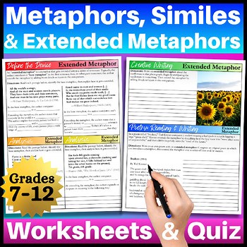 METAPHORS & SIMILES Worksheets | Lessons & Exercises | High School Bell Ringers