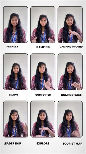 Youth4Jobs Foundation on Instagram: "Learn how to sign these words in Indian Sign Language Friendly Camping Camping ground Believe Comforter Comfortable Leadership Explore Tourist map #deafcommunity #deafculture #accessibility #indiansignlanguage #deafawareness"