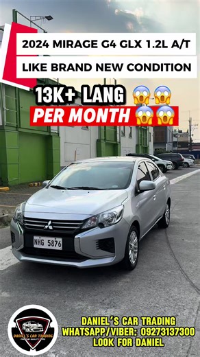 Freebies! - Free Transfer of Ownership - Registered Till 2027 - Free Interior & Exterior Detailing - Free HPG & PNP Clearance - 1.5K Worth of Gasoline 2024 Mitsubishi Mirage G4 GLX 1.2L 🔵Like Brand New Condition 🔵Automatic Trans 🔵23T kms Only 🔵Casa Maintained 🔵Touch Screen Head unit 🔵Premium Fabric Seat 🔵Smells new interior 🔵95% Thick Tires 🔵Reserve Tire 🔵First Owner 🔵LTO Verified 🔵Mechanic Inspected 🔵Well maintained unit 🔵Minor scratchs Only Cash or Financing is Okay! ✅Financing D