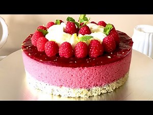 The Most Delicious Raspberry Mousse Cake🍰 with Poppy Seeds- How to Make the Best Cake Ever-