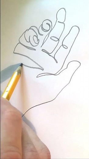 2 Continuous One-Line Drawings of Hands Without Lifting Pen