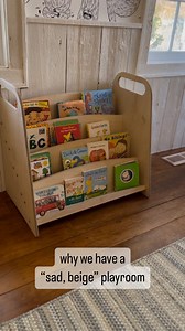 “Although there is a trend to provide eye-popping bright colors or bold primary colors in early childhood environments, a palette of neutral colors and/ or colors from nature can be more conducive to learning and to promoting a sense of calm. A subtler background allows the materials to stand out and attract the child’s interest.” (source: The International Montessori Council) Yep, our child’s playroom is composed of simple, natural colors. The hope, according to the Montessori approach to learn