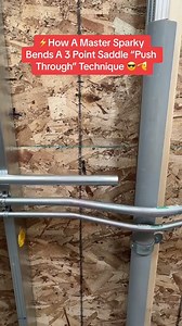 271K views · 2.2K reactions | How to bend a 3 point saddle doing the “Push Thru” Method #wkhk #whackhack #thebasementking #electrician #journeymanelectrician #sparkylife️ #electricalapprentice #masterelectrician #electriciansoftiktok #commercialelectrician #residentialelectrician #pipe #bender #klein #saddle #howto | King Whack Hacks | Facebook
