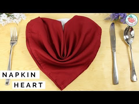 Napkin Folding Heart - How to Fold a Napkin Into a Heart - Table Setting Idea