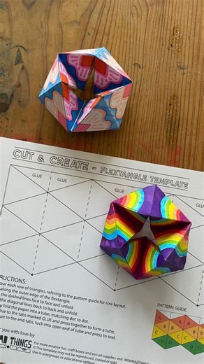 Eleanor Ford - Mini Mad Things on Instagram: "I’m not the best at making instructional videos, but many of you requested, so here we go… Here is a little video showing the steps for how to make a FLEXTANGLE. Download your template from MINIMADTHINGS.COM"