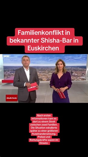 #foryoupage❤️❤️ #wdr #news #tiktoktainment Familienkonflikt in bekannter Shisha-Bar in Euskirchen Nach ersten Informationen kam es dort zu einem Streit zwischen zwei Familien. Die Situation eskalierte später zu einer größeren Auseinandersetzung. Polizei und Rettungskräfte waren im Einsatz.