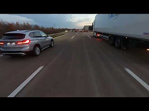 German Autobahn Motorcycle Ride (Heavy Traffic)
