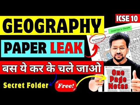 10 ICSE GEOGRAPHY | 80% Paper Confirm यहीं से आएगा 🔥 Only do these to score 80/80 by Surya sir