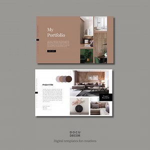 Portfolio Template for Interior Designer | Works on Canva Free & Indesign - Etsy