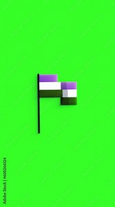 Genderqueer pride flag loop animation video. Alpha channel. Pride month.