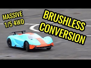 ROVAN F5 1/5 4WD ON ROAD CASTLE CREATIONS BRUSHLESS CONVERSION - IT'S CRAZY POWERFUL!