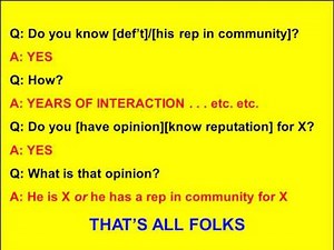 CHARACTER EVIDENCE - form of the evidence