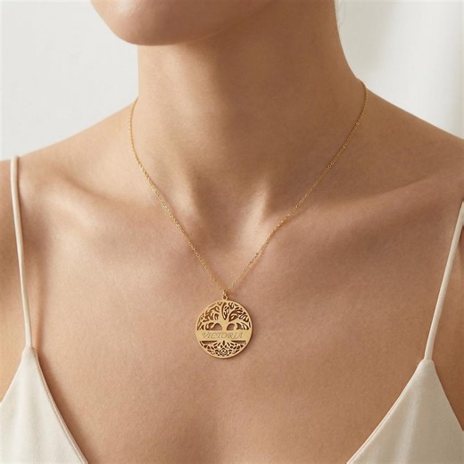 Custom Family Tree Necklace ,personalized Tree of Life Necklace , Perfect Gift for Mom and Grandma , Gifts for Mom, Tree of Life Necklace - Etsy