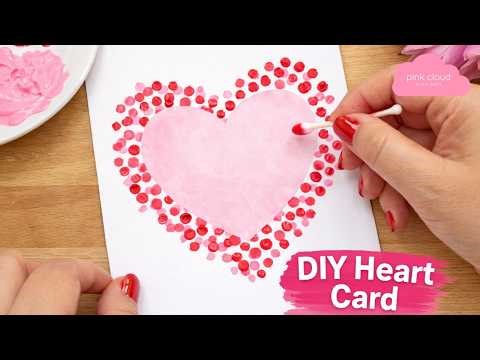 How to Make a Beautiful Handmade Greeting Card with Q-Tips 💗 Easy DIY Tutorial