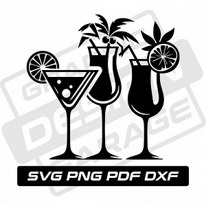 Cocktails svg - pdf - png - dxf - Cocktailgläser - kommerzielle Nutzung - Cocktailparty - Cocktail Silhouette - Clip Art - sofort Download - Etsy.de
