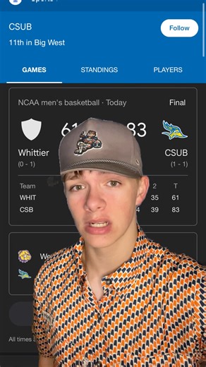 CSUB beats Whittier #cbb#basketball