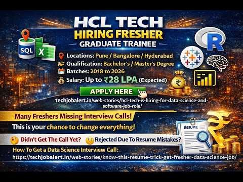 HCL Tech Hiring Freshers 2026 🔥 Graduate Trainee | Up to ₹28 LPA | Apply Now | Pune Bangalore