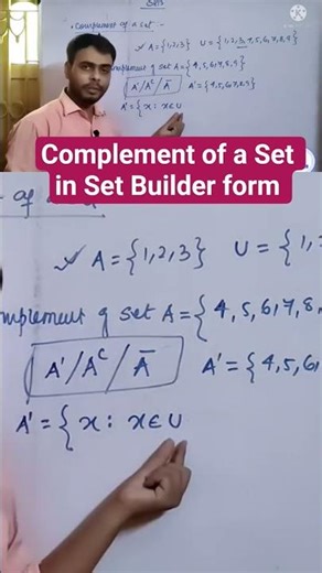 complement of a set in Set Builder form #cbsemaths