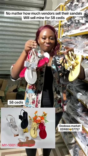 Affordable Sandals at Dodowa Market for 58 Cedis