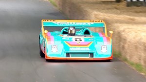 A heavyweight racing Porsche. With over 1,200PS from a flat-12 engine and a real eye-catching teal and orange Vaillant livery, this #Porsche 917/30 is an incredible car to watch on the #FOS Hill #gwflatout #Porsche917 | Goodwood Festival of Speed