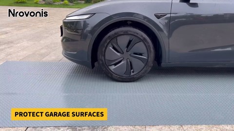 8x21 FT Garage Floor Mat, 2.8mm Thickened Flooring Roll Diamond Plate PVC Rubber Trailer Mat, Non-Slip Floor Protector Mat for Garage, Warehouse, Gyms, Trailer, Pickup Truck (Gray)