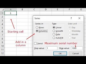 How to print serial numbers in excel/shortcut key for numbers in excel/excel trick #excel #exceltips