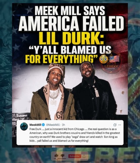🚨 Meek Mill Defends Lil Durk: “An Innocent Kid From Chicago” #meekmill #lildurk #shorts