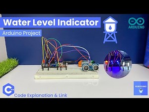 Water Level Indicator System Arduino UNO Project using Ultrasonic Sensor & 5 LEDs ⚪️🔵🔴