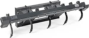 Titan Attachments 72" Ripper Scarifier, Fits Skid Steer Quick Tach Mounting Systems, Adjustable Replaceable Tines with Four Height Settings, Heavy-Duty Landscape Rake