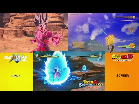 Dragon Ball: Sparking ZERO vs Xenoverse 2 vs DBZ Kakarot - Gameplay Comparison - Split Screen 3in1