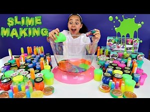 Mixing All My Slimes! DIY Giant Slime Smoothie | Toys AndMe