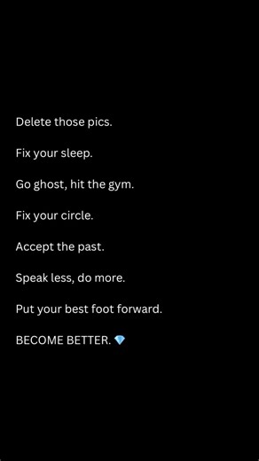 BoldExecution on Instagram: "Delete the distractions. They’re dead weight. Fix your sleep. Without recovery, you’re running on fumes. Disappear. Rebuild in silence. Let the gym become your church. Audit your circle. If they drain you, cut them. If they doubt you, mute them. Own the past. No more victimhood. No more excuses. Let your actions scream. Let your silence dominate. Every step from here is either forward or wasted. No one’s coming to save you. So save yourself. Become the man they said