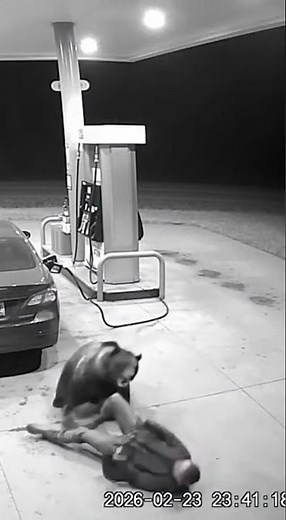 Bear attacks man at gas station then steals his car. #bear #animalattack #wildlife