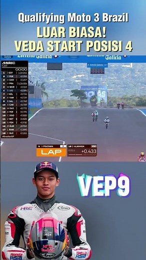 LUAR BIASA‼️VEDA START POSISI 4 MOTO 3 BRAZIL