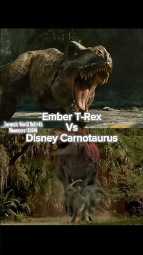 Ember T-Rex (JWR) Vs Disney Carnotaurus (Dinosaurs 2000) #jurassicworldrebirth #dinosaurs2000