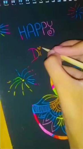 How to make scratch art ❤️✨#happydiwali #diya #scratch #festivaloflights #art #festivalofcolors
