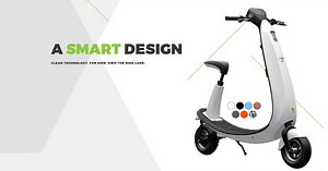 The OjO Commuter Scooter is a zero-emissions electric two-wheeler with 25 miles of range